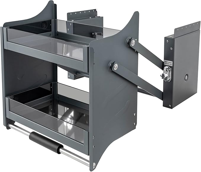 Pull Down Cabinet Organizer, 2-Tier Pull Down Shelf, Heavy-Duty Pull Down Spice Rack, Upper Kitchen Wall Cabinet Storage Organizer, for Kitchen Appliance(24inch Cabinet) (style1)