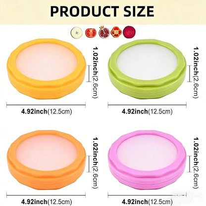 Avocado Saver and Onion Storage - Set of 4 Reusable Double sided silicone food storage container for fridge pod - Ideal for Garlic,Tomatos, Lemons, and Potatoes ﻿ ﻿