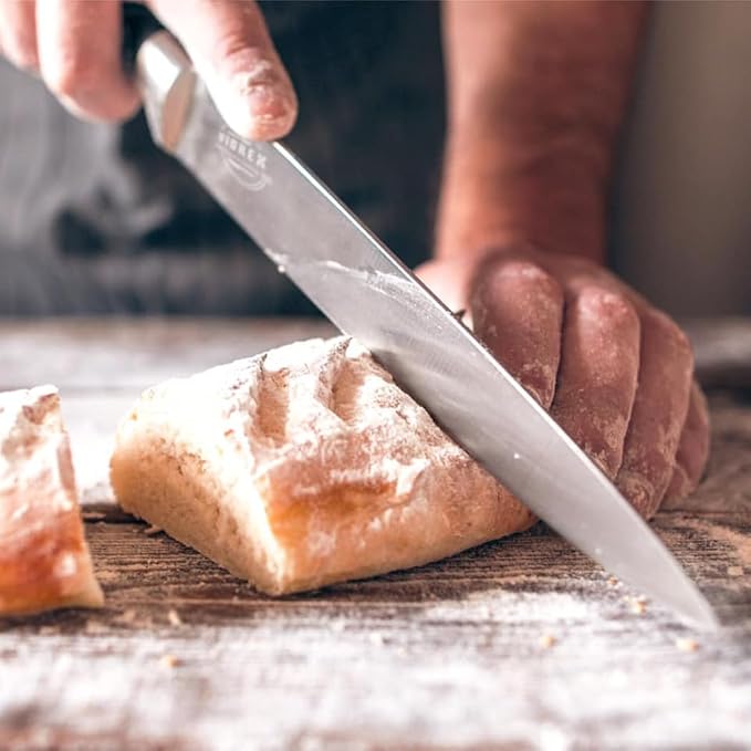 Pro Chef Knife - 8 inch Professional Kitchen Sharp German High Carbon Stainless Steel for Cutting Slicing Chopping - Ergonomic Handle and Gift Hand Guard Finger Protector.