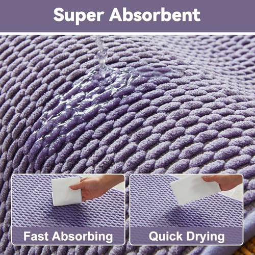 Triohero Bathroom Runner Rugs, Long Bath Mat Runner Washable Thin Quick Dry Low Pile Bathroom Runner Rugs Non Slip, Lavender 24"x70"