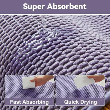 Triohero Bathroom Runner Rugs, Long Bath Mat Runner Washable Thin Quick Dry Low Pile Bathroom Runner Rugs Non Slip, Lavender 24"x70"