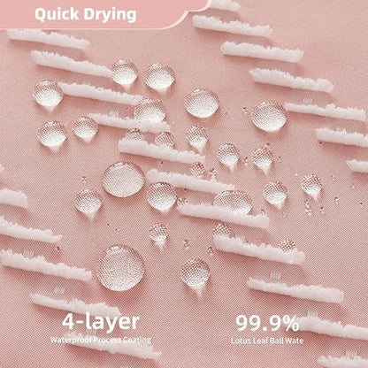 Siiluminisoy Extra Long Pink Shower Curtain with Tassel, Woven Fabric 90 in, Tufted Chevron Striped, 72 x 90, Modern Chic Textured Minimalist Bathroom