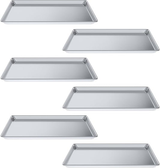 Pack of 6 | 18 in. x 26 in. Full Size Aluminum Bun. / Sheet Pan | Ideal for baking, roasting, cooling, prepping, or storing - a must-have in restaurants, bakeries, and busy kitchens.