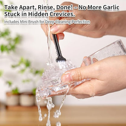 Garlic Twister Kitchen Tool – Manual Garlic Crusher & Ginger Grinder, Nut Chopper, Chili Pepper Mincer, Clear Acrylic Kitchen Utensil for Food Prep – BPA-Free, Easy to Use, Handheld Design