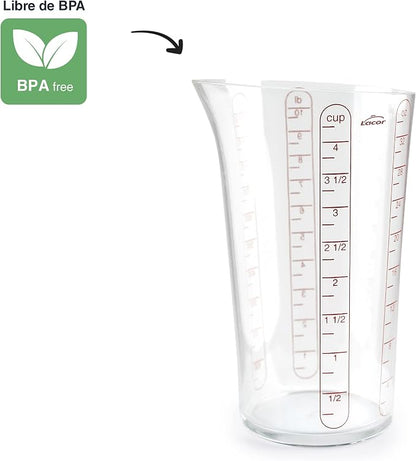 Lacor - 67071 - Basic Measuring Cup, Container with Measurements, Liquid Meter, Highest Quality Plastic, BPA Free, 10.5 cm, 1 L
