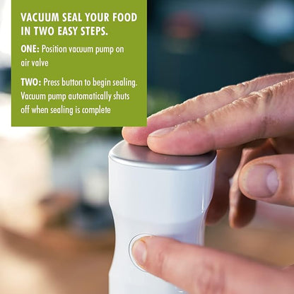 For food to stay fresh up to 5X longer, pump required (not included).