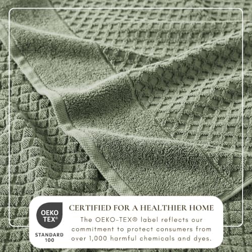 Great Bay Home Oversized Bath Sheets - 100% Cotton 2 Pack 68x35 Extra Large Towel - Absorbent, Durable, Quick-Dry Towels for Bathroom (Eucalyptus)
