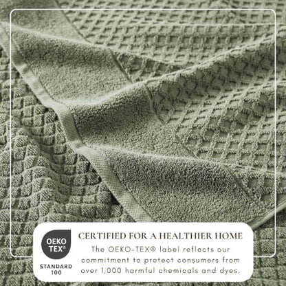 Great Bay Home Oversized Bath Sheets - 100% Cotton 2 Pack 68x35 Extra Large Towel - Absorbent, Durable, Quick-Dry Towels for Bathroom (Eucalyptus)