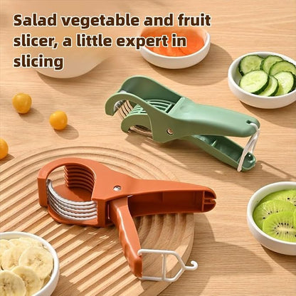 Grape Cutter Banana Slicer Cutter - All-in-One Kitchen Gadget for Fruits & Vegetables, Perfect as Banana Slicer & Strawberry Slicer, Safe for Kids & Dishwasher Safe (Orange)