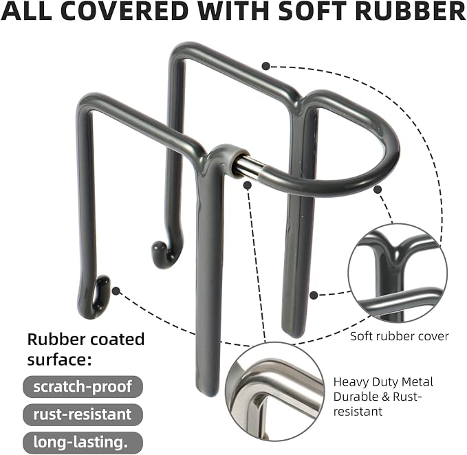 2 Packs Kitchen Sink Brush Holder, Rustproof Waterproof Dish Wand Holder, Sink Scrubber Caddy,Cover with rubber,Hanging Sponge Brush Dish Cloth Storage Rack, No Drilling One-Step Installation