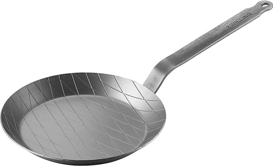 ZWILLING Forged 9.5-Inch Carbon Steel Frying Pan, PFAS-Free Pre-Seasoned Frying Pan, Induction Compatible Skillet, Oven Safe Carbon Steel Cookware