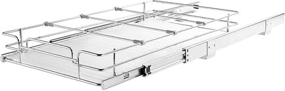 VEVOR 12.5"Wx16.5"Dx3.5"H Pull Out Cabinet Organizer, Heavy Duty Slide Out Pantry Shelves, Chrome-Plated Steel Roll Out Drawers Storage, for Home, Under Sink, 14"Wx17.5"Dx7"H Install Size for Cabinet