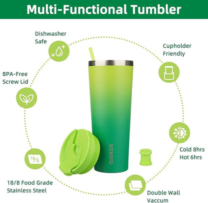 BJPKPK 26oz Tumbler With lid And Straw Stainless Steel Travel Coffee Mug Insulated Tumblers Cups,Bamboo Grove