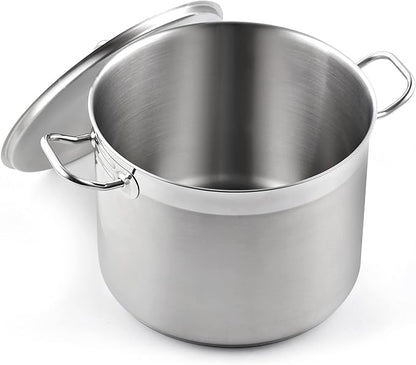Cooks Standard Professional 24 Quart Stainless Steel Stock Pot, Heavy Duty Induction Soup Pot with Lid, Large Stockpot for Cooking Pasta, Soup, Oven & Dishwasher Safe, Compatible with Most Stovetops