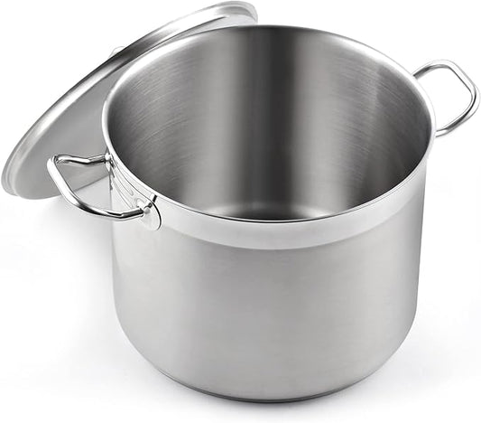 Cooks Standard Professional 24 Quart Stainless Steel Stock Pot, Heavy Duty Induction Soup Pot with Lid, Large Stockpot for Cooking Pasta, Soup, Oven & Dishwasher Safe, Compatible with Most Stovetops