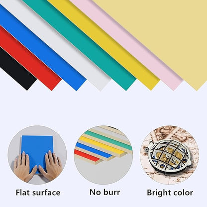 Double-Sided Colored Plywood Boards, 12x12 Inch 3mm Pre-Painted Basswood for Laser Cutting, Signs, Decorations & Commercial Craft Projects (8 Color Assortment)