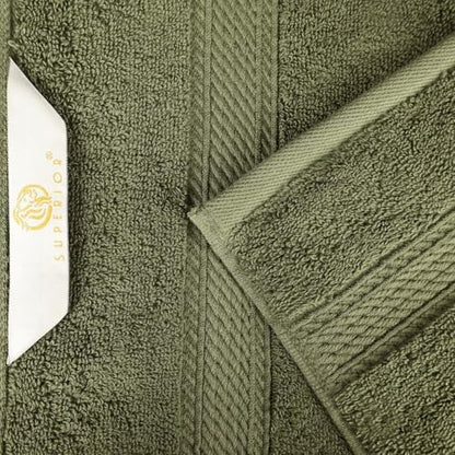 SUPERIOR Egyptian Cotton Pile Plush Bath Sheet, 2 Piece Set, Forest Green