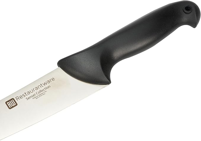 Restaurantware Sensei 8 Inch Chef Knife 1 With Colored Coded Pins Kitchen Knife - High-Carbon Stain-Resistant Black German Steel Meat Knife Ergonomic Handle