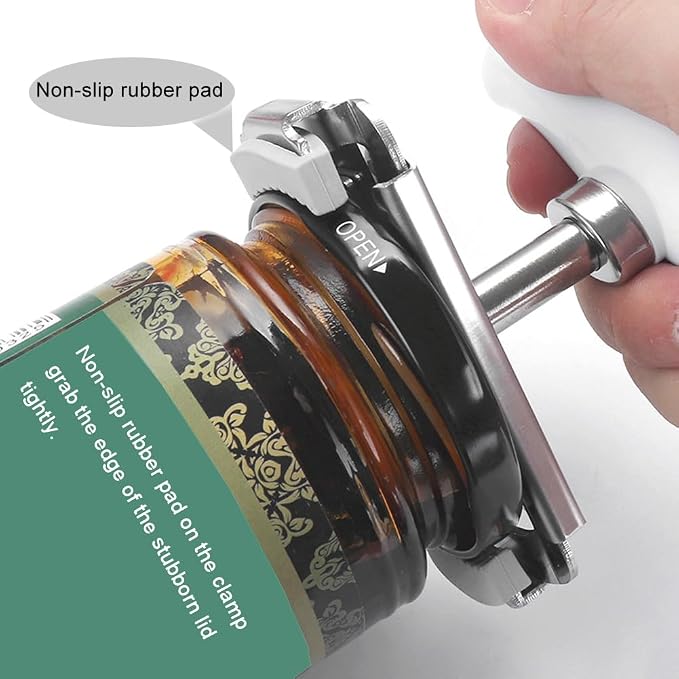 Upgraded Jar Opener Stainless Steel Adjustable Tool for 1-4 inches Bottle Can Lids, Easy Jar Opener with Non-Slip Rubber Pad For Seniors, Arthritis, Women, Chilren, Weak Hands