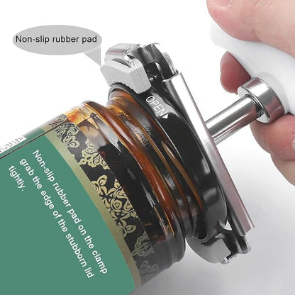 Upgraded Jar Opener Stainless Steel Adjustable Tool for 1-4 inches Bottle Can Lids, Easy Jar Opener with Non-Slip Rubber Pad For Seniors, Arthritis, Women, Chilren, Weak Hands