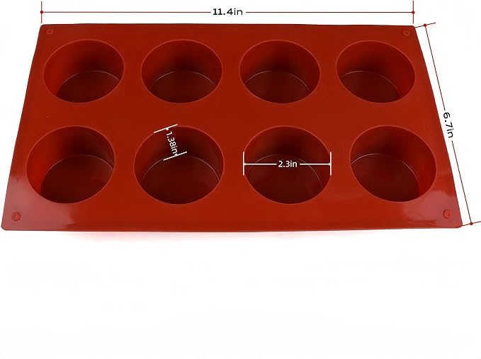 2pcs Reusable Silicone Muffin Molds Mini Mousse Cake Baking Cups, Non-stick Cupcake Pans for Tart Bread