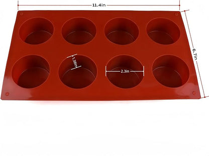 2pcs Reusable Silicone Muffin Molds Mini Mousse Cake Baking Cups, Non-stick Cupcake Pans for Tart Bread
