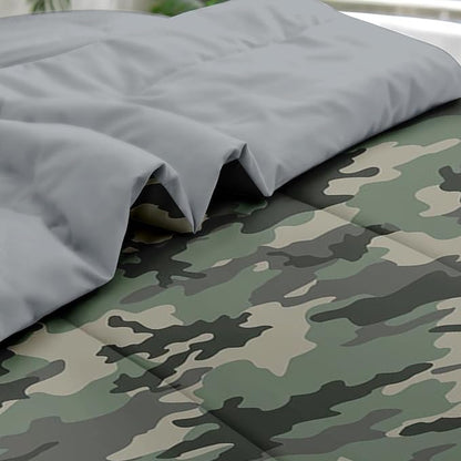 Pamnest Comforter Set King Size, Camo Army Camouflage 7 Pcs Bedding for Kids and Adults, Military Bed Sheet Sets with Fitted Sheet 2 Pillowcase & 2 Sham for Bedroom Bed Decor