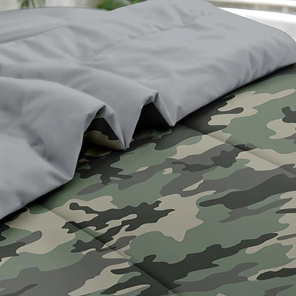 Pamnest Comforter Set Full Size, Camo Army Camouflage 7 Pcs Bedding for Kids and Adults, Military Bed Sheet Sets with Fitted Sheet 2 Pillowcase & 2 Sham for Bedroom Bed Decor