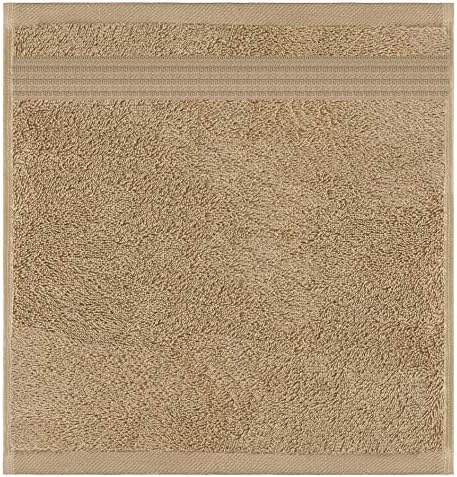 American Veteran Towel, 100% Cotton Turkish Washcloths for Bathroom Essentials 4 Pack, Soft Absorbent Wash Cloths Quick Drying Small Towels Washrags, Beige