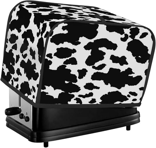 Animal Cow Skin Toaster Cover 2 Slice Wide Slot Washable Kitchen Appliance Covers Fingerprint Bread Machine Dust Cover Small Toaster Oven Accessories Covers Bread Maker Bag Women Gift