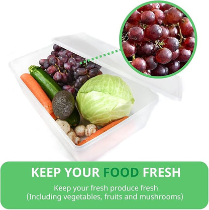 2.4 gal Produce Saver Containers for Refrigerator, Pizza Dough Proofing Box, Vegetable Storage Containers for Refrigerator, Pizza Storage Container, Marinating Container, Pizza Dough Box, Veggie Saver