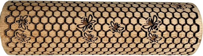 BEEHIVE Embossing Rolling Pin with Pattern. Laser Engraved Embossing Dough Roller for Homemade Cookies and Pottery by Algis Crafts