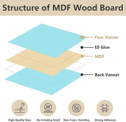 6 Pack Colored MDF Boards for Laser Engraving, 12x12x1/8 (3mm) Unfinished Fiberboard for Laser Cutting, DIY Craft Projects, Home Decor, Sign Making, Woodworking (Light Blue)