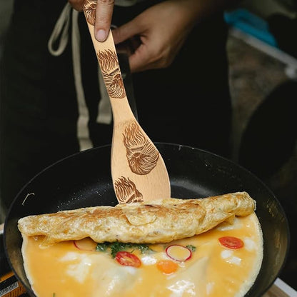 5 PCS Star War Burned Wooden Spoons Cooking Organic Spoons Turners Carved Spatulas Non-Stick for Cookware Kitchen Gadgets - Premium Quality Gifts for Housewarming and Wedding