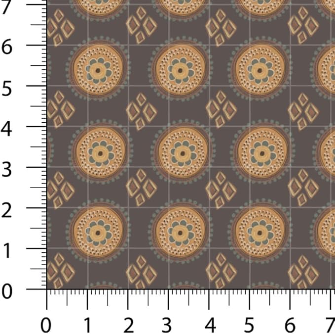 Cotton Patchwork Quilting Fabric Panel – 155×100 cm, 100% Cotton, Made in Türkiye (PRT_KUP 01-001) (Autumn Vintage, 6pcs 50x50cm)