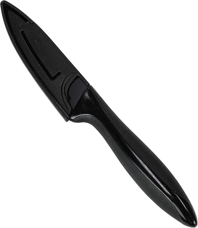Chef Craft Premium Paring Knife with Sheath, 3 inch Blade 8 inches in Length, Black