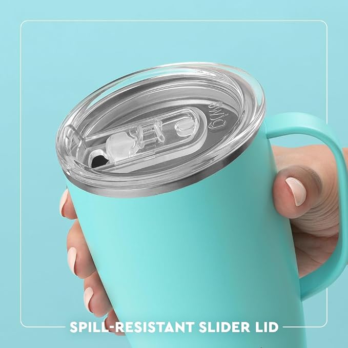 Swig Life 18oz Travel Mug, Lightweight Insulated Tumbler with Handle and Lid, Cup Holder Friendly, Dishwasher Safe, Stainless Steel, Travel Coffee Cup (Caliente)