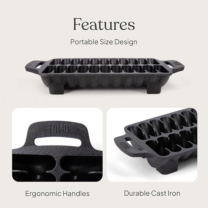 TOMO Cast Iron Shrimp Grill Pan