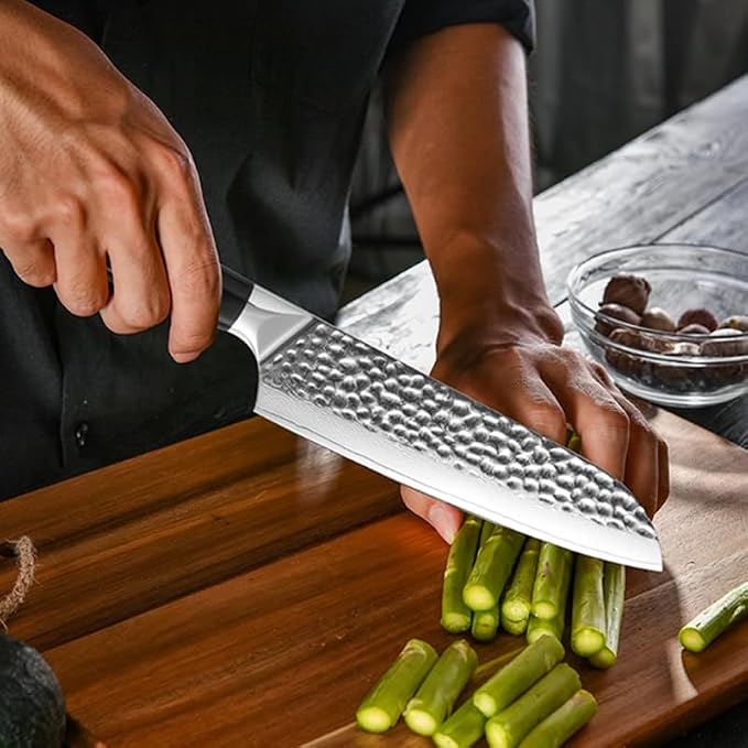 Chef's Knives 8 Inch,VG-10 Core with Damascus Stainless Steel Cladding,High Carbon Super Steel with Full Tang G10 Handle,Professional Japanese chef Knife for Home & Restaurant Includes Gift Grindstone