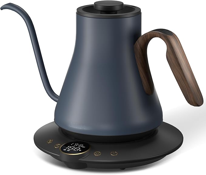 Cocinare Barista Collection Gooseneck Electric Kettle, ±1℉ Precise Temperature Control for Pour-Over Coffee & Tea, Quick Heating 1500W, Stainless Steel Interior, 0.9L (Picasso Blue)