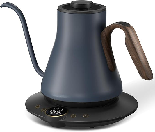 Cocinare Barista Collection Gooseneck Electric Kettle, ±1℉ Precise Temperature Control for Pour-Over Coffee & Tea, Quick Heating 1500W, Stainless Steel Interior, 0.9L (Picasso Blue)