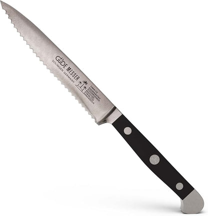 Güde Alpha Series Hand Forged/Sharpened Tomato Knife Knife With Black Hostaform Handle 5-In, Made in Solingen, Germany Since 1910