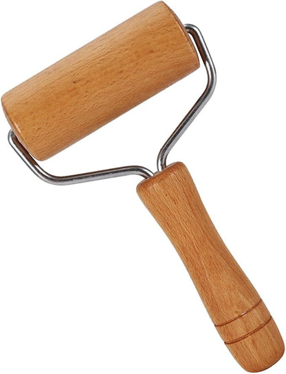 Pizza Roller, Non Stick Small Rolling Pin for Dough, T Round Type Wooden Dough Roller, 3.74x7.48in Wood Pastry Pizza Rolling for Cooking Cookie Bread Tortilla Dumpling