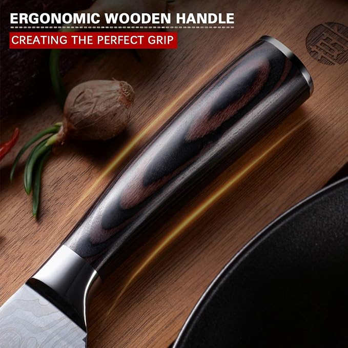 Professional Chef Knife, 8 Inch Pro Kitchen Knife, German High Carbon Stainless Steel Knife with Ergonomic Handle