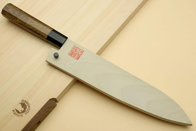 Yoshihiro Japanese High Carbon White Steel #2 Nashiji Gyuto Chefs Knife with Cocobolo Wood Handle (9.5'' (240mm))