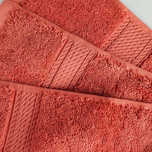 Superior Egyptian Cotton 800 GSM Plush & Absorbent, 9 Piece Set, Coral