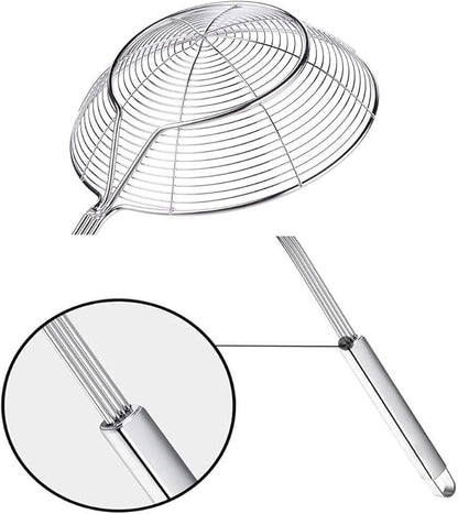 Tenta tenta kitchen Solid Stainless Steel Spider Strainer Skimmer Ladle for Cooking and Frying, Kitchen Utensils Wire Strainer Pasta Strainer Spoon. (7 inch 1pc)