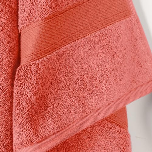 Superior Egyptian Cotton Plush & Absorbent, Bath Towel Set of 2, Coral