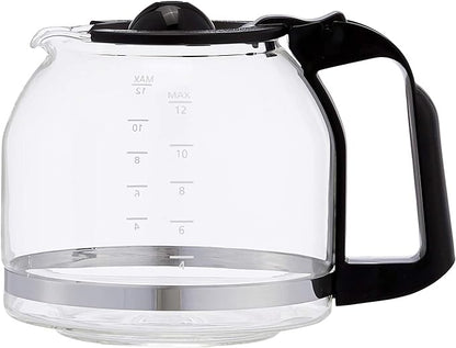Amazon Basics Coffee Makers, 12-Cup Coffee Machines with Reusable Filter, Coffee Pots, Black & Stainless Steel