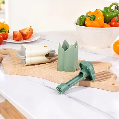 Pepper Corer, 2 in 1 Red Bell Pepper Seed Corer Remover Tool, Fruit & Vegetable Corers Quick Cave Tools for Jalapeno Cutter Deseeder, Red Yellow, 2 PCS